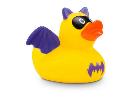 Werbeente Batduck Superheld gelb-lila Werbeartikel