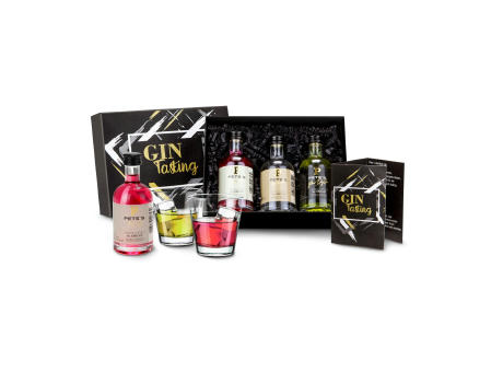 Product image Geschenkset / Präsenteset: Gin-Tasting, 3 exklusive Gin-Sorten Werbeartikel