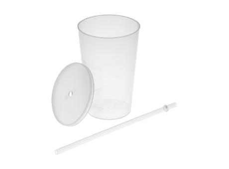 Trinkbecher "Vital", 500 ml mit Deckel und Strohhalm Werbeartikel
