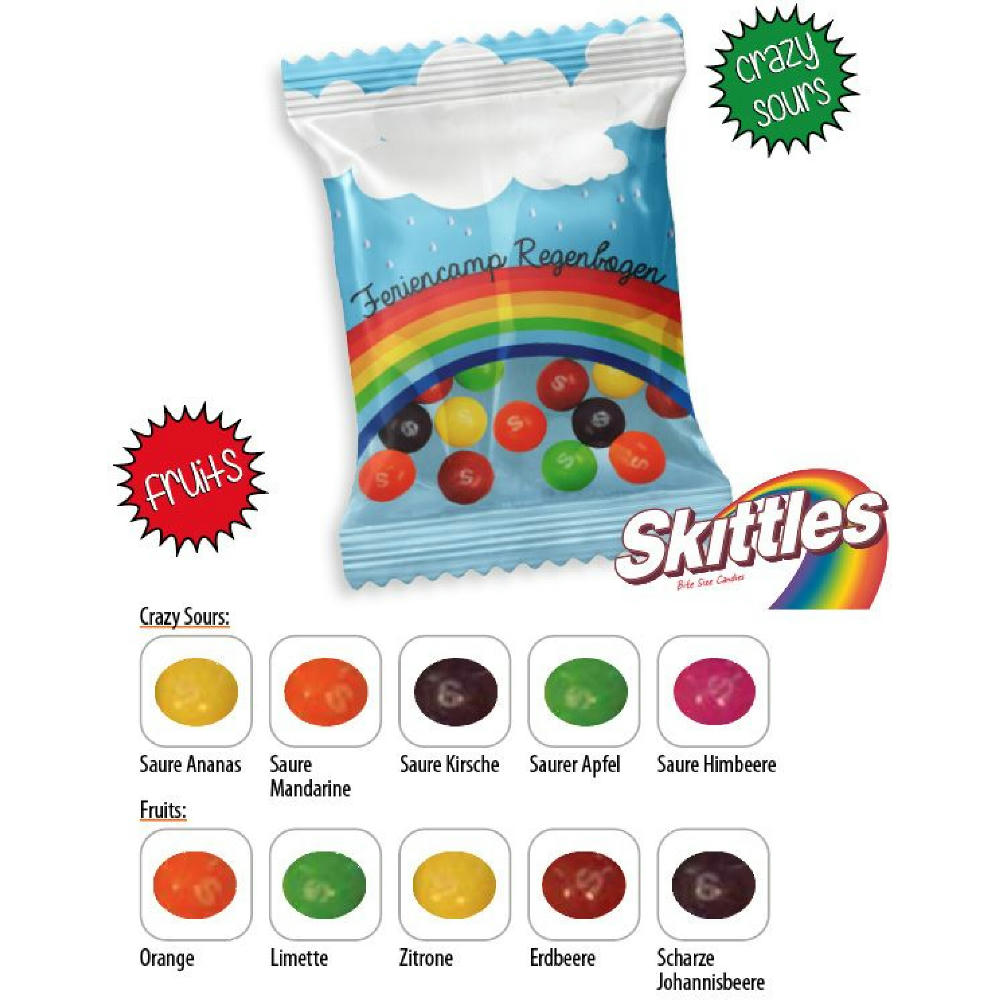 Skittles Werbetüte,   10 g, Inhalt: Skittles Fruits, vegan Werbeartikel
