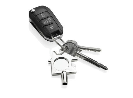 Product image 3-in-1 Schlüsselring aus RCS rec. Zinklegierung bedrucken