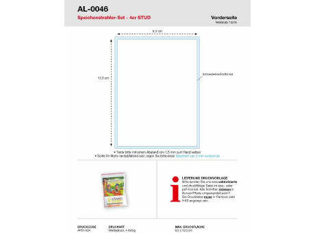 Speichenstrahler 4er STUD Werbeartikel