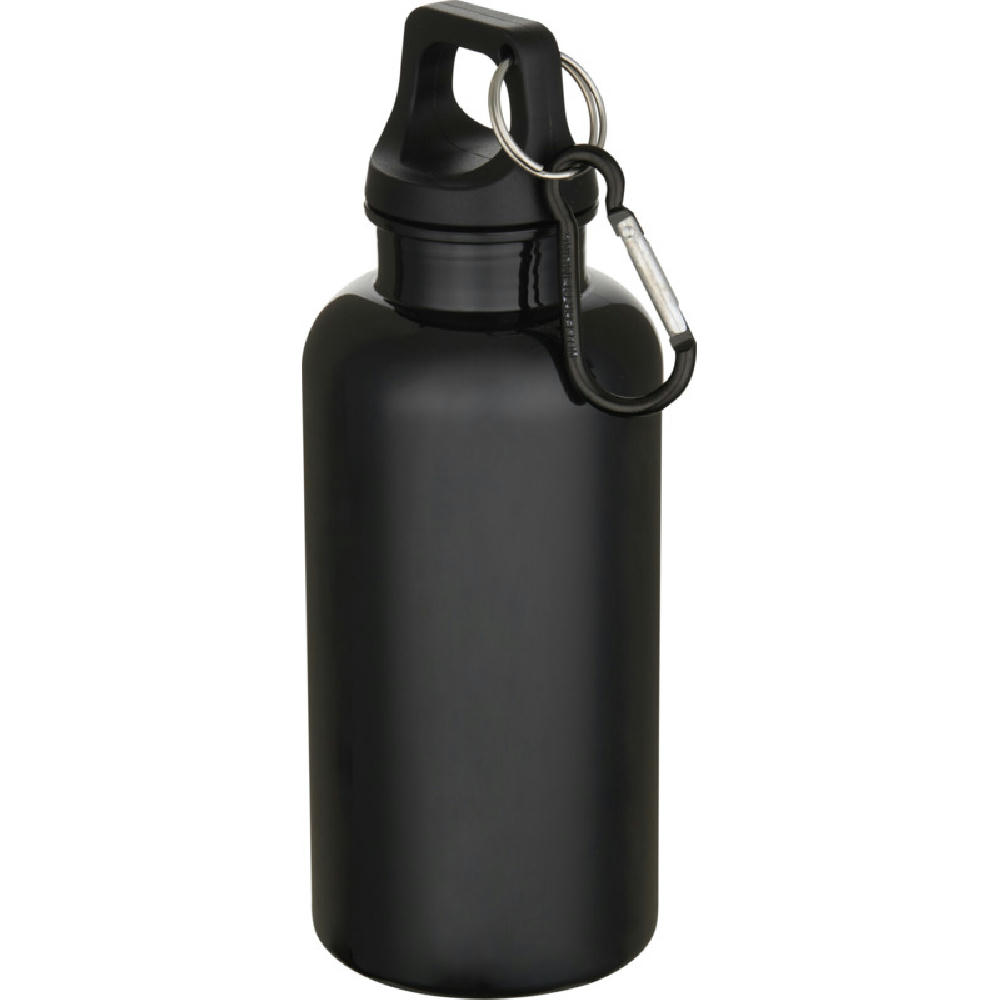 Product image Oregon 400 ml einfarbige RS-zertifizierte Trinkflasche aus recyceltem Kunststoff mit Karabinerhaken Werbeartikel