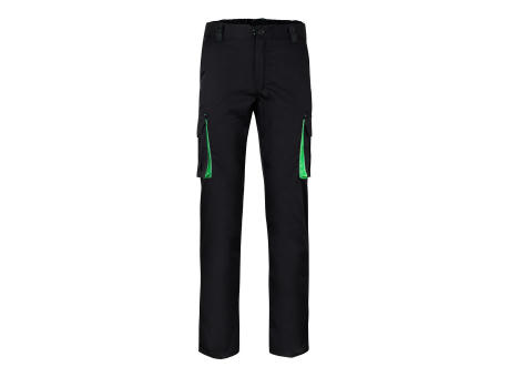 VL FIDES. Zweifarbige Stretch-Hose mit mehreren Taschen (240 g/m²), aus Baumwolle (46 %), EME (38 %) und Polyester (16 %) Werbeartikel
