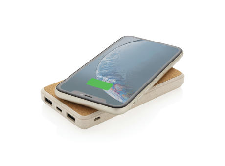 Kork und Weizen 8.000 mAh Wireless Powerbank bedrucken