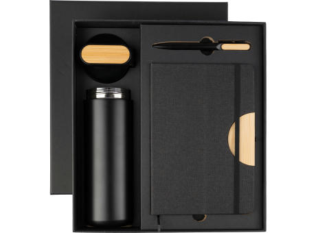 Schwarze Karton-Geschenkbox Kurt bedrucken