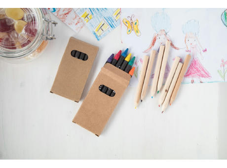 Wachsmalstift-Set (6-tlg.) Liddy Werbeartikel