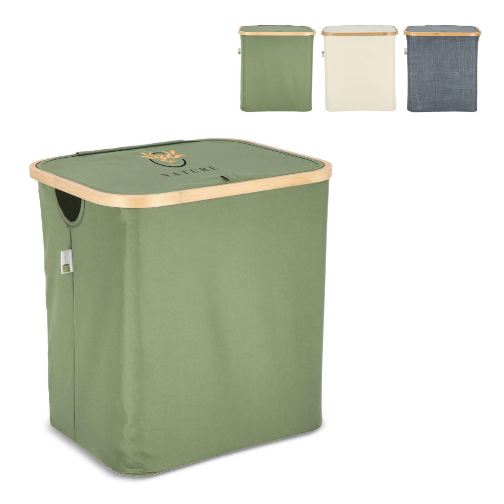 InSideOut faltbarer Korb mit Deckel Sogne 40,5 x 33 x 42cm rPET Werbeartikel