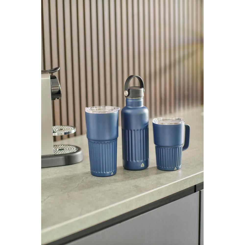 Recycelte doppelwandige Trinkflasche aus Edelstahl (500 ml), Lior Werbeartikel