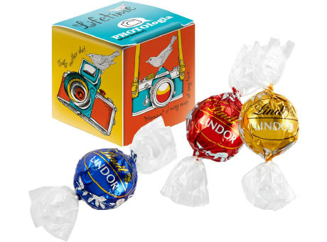 Product image Mini Promo-Würfel mit Lindt Lindor Kugel Mix Werbeartikel