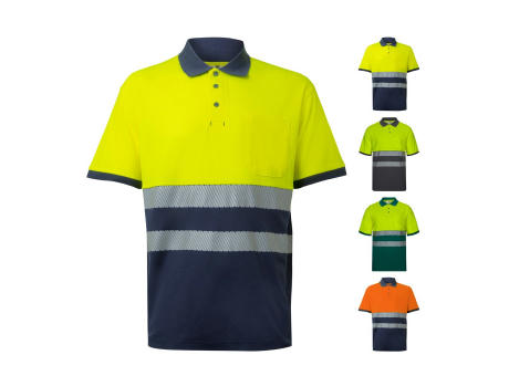Product image VL ACHELOUS. Zweifarbiges Piqué-Poloshirt (150g/m²) mit kurzen Ärmeln, aus Baumwolle (55%) und Polyester (45%) Werbeartikel