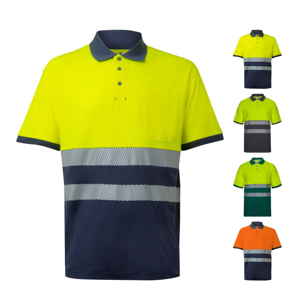 Product image VL ACHELOUS. Zweifarbiges Piqué-Poloshirt (150g/m²) mit kurzen Ärmeln, aus Baumwolle (55%) und Polyester (45%) Werbeartikel