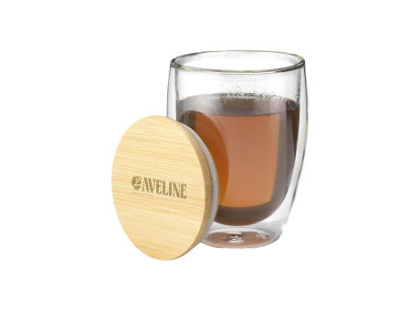 Alba 350 ml doppelwandiges Glas Werbeartikel