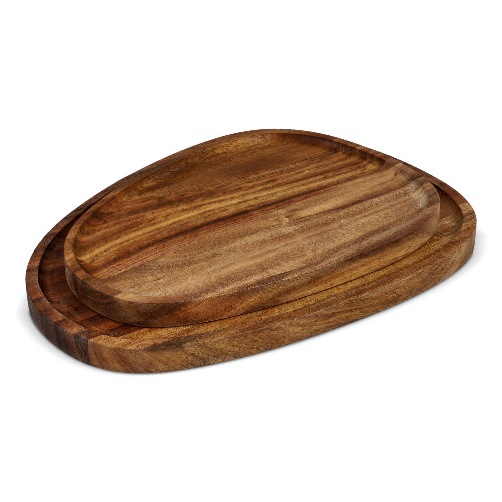 InSideOut 2er-Pack Holztabletts in Bioform Werbeartikel