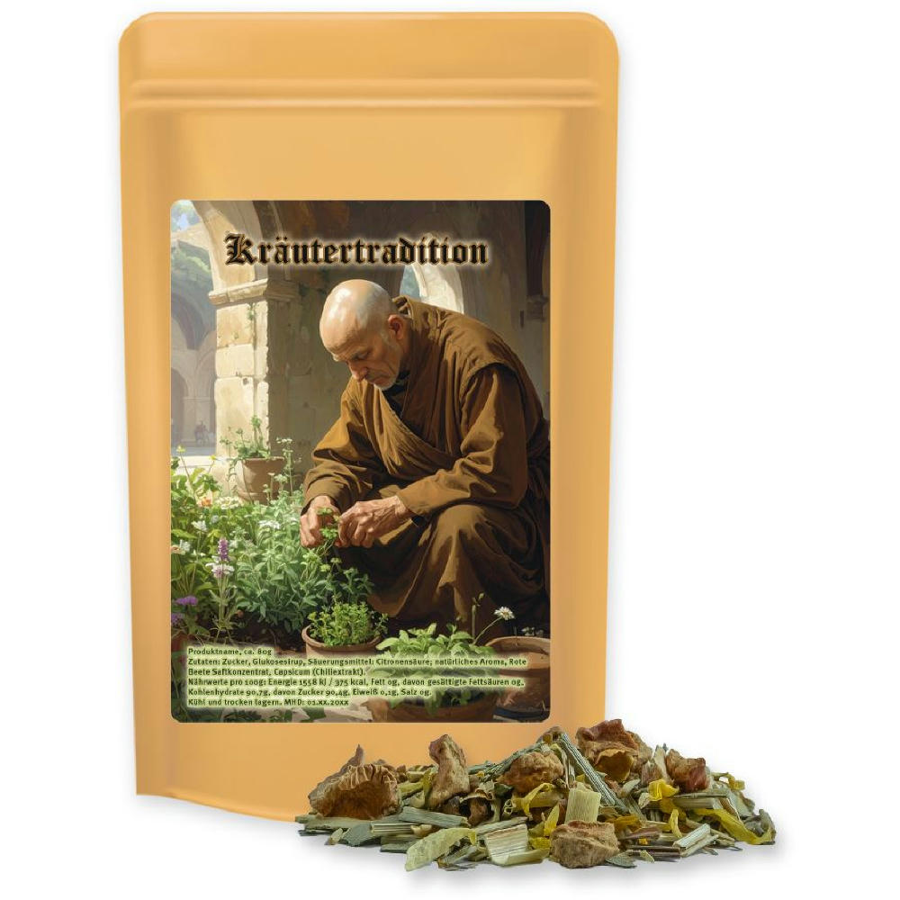 Kräutertee Seelenwohl, ca. 32g, Standbeutel Midi Werbeartikel