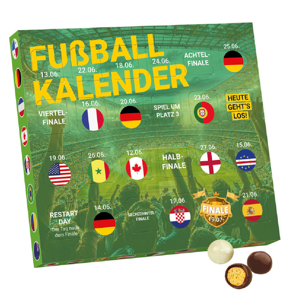 Eventkalender XS, Brandt Knusperkugel Mischung Black & White Werbeartikel