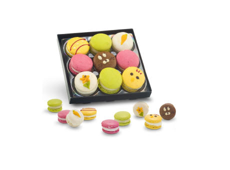 Geschenkartikel / Präsentartikel: Bunte Oster-Macarons, 90 g Werbeartikel