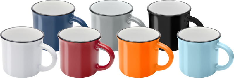 Bari 240 ml Keramiktasse mit Logo bedrucken – Werbetasse mit glänzender Oberfläche Büro Promotion 7 Farben erhältlich