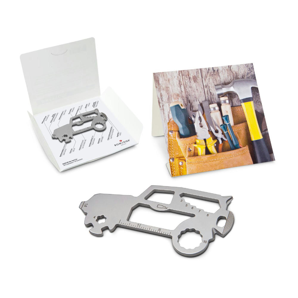 Geschenkartikel: ROMINOX® Key Tool Truck / LKW (22 Funktionen) im Motiv-Mäppchen Werkzeug Werbeartikel