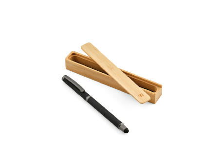 Woolf Kugelschreiber recy. Edelstahl Schwarz Mine bedrucken