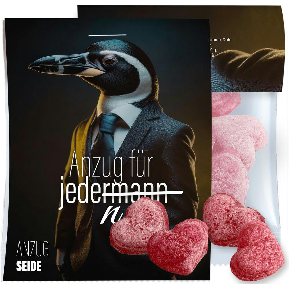 Product image Glühwein Herzen, ca. 17g, Express Midi-Tüte mit Werbereiter Werbeartikel