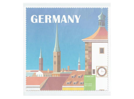 Product image POLYCLEAN rPET Brillenputztuch 20x20 cm im Pergaminbeutel, All-Inclusive-Paket Werbeartikel