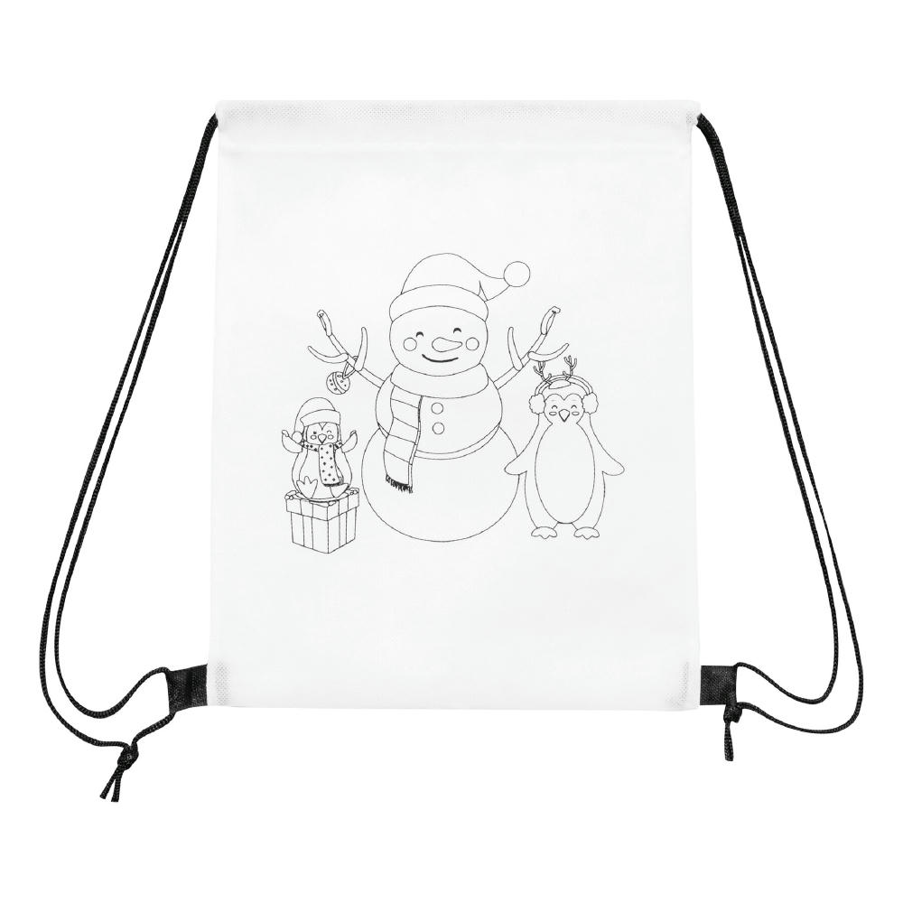 COLOURFUL SNOWMAN - Bemalbarer Turnbeutel Werbeartikel