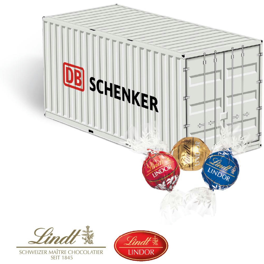 Product image 3D Präsent "Container" mit Lindt Lindor Pralinés Werbeartikel