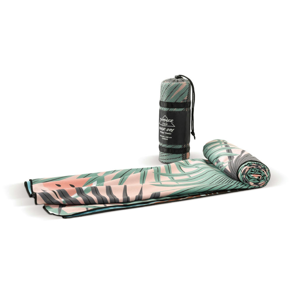 Schnelltrocknendes Strandhandtuch 1000x1800mm mit Beutel Werbeartikel