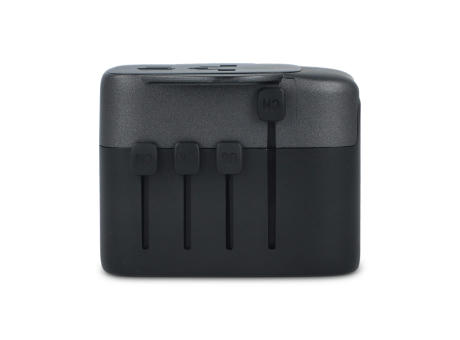  PowerPro Reiseadapter aus recyceltem Kunststoff Werbeartikel