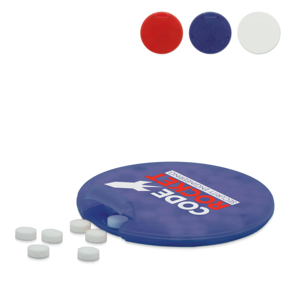 Pfefferminzdose rund, 62mm Werbeartikel