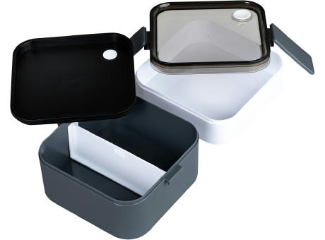 DUO Doppel- Lunchbox mit auslaufsicherem Deckel Werbeartikel