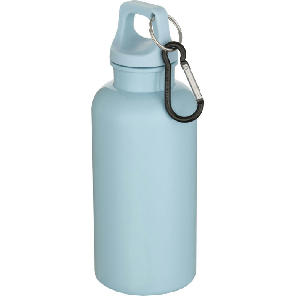Oregon 400 ml einfarbige RS-zertifizierte Trinkflasche aus recyceltem Kunststoff mit Karabinerhaken  Werbeartikel