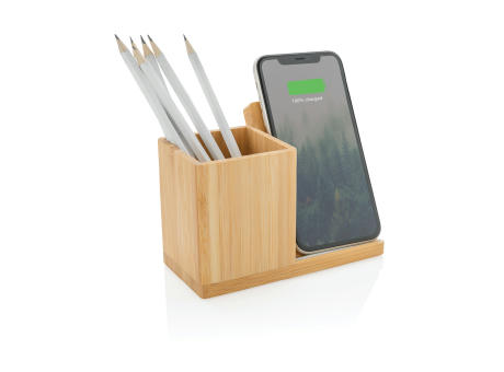 Calgary kabelloses 10W-Ladegerät aus Bambus Werbeartikel