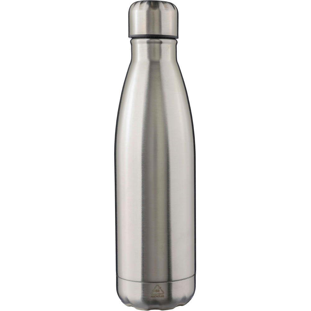 Recyceltem doppelwandige Trinkflasche aus Edelstahl Lombok Werbeartikel