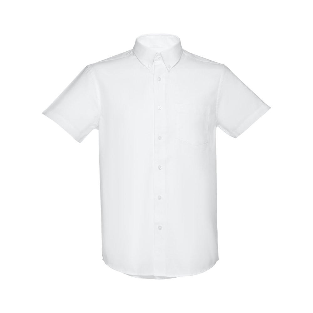 Product image THC LONDON WH. Kurzärmeliges Herren-Oxford-Hemd. Weiße Farbe Werbeartikel