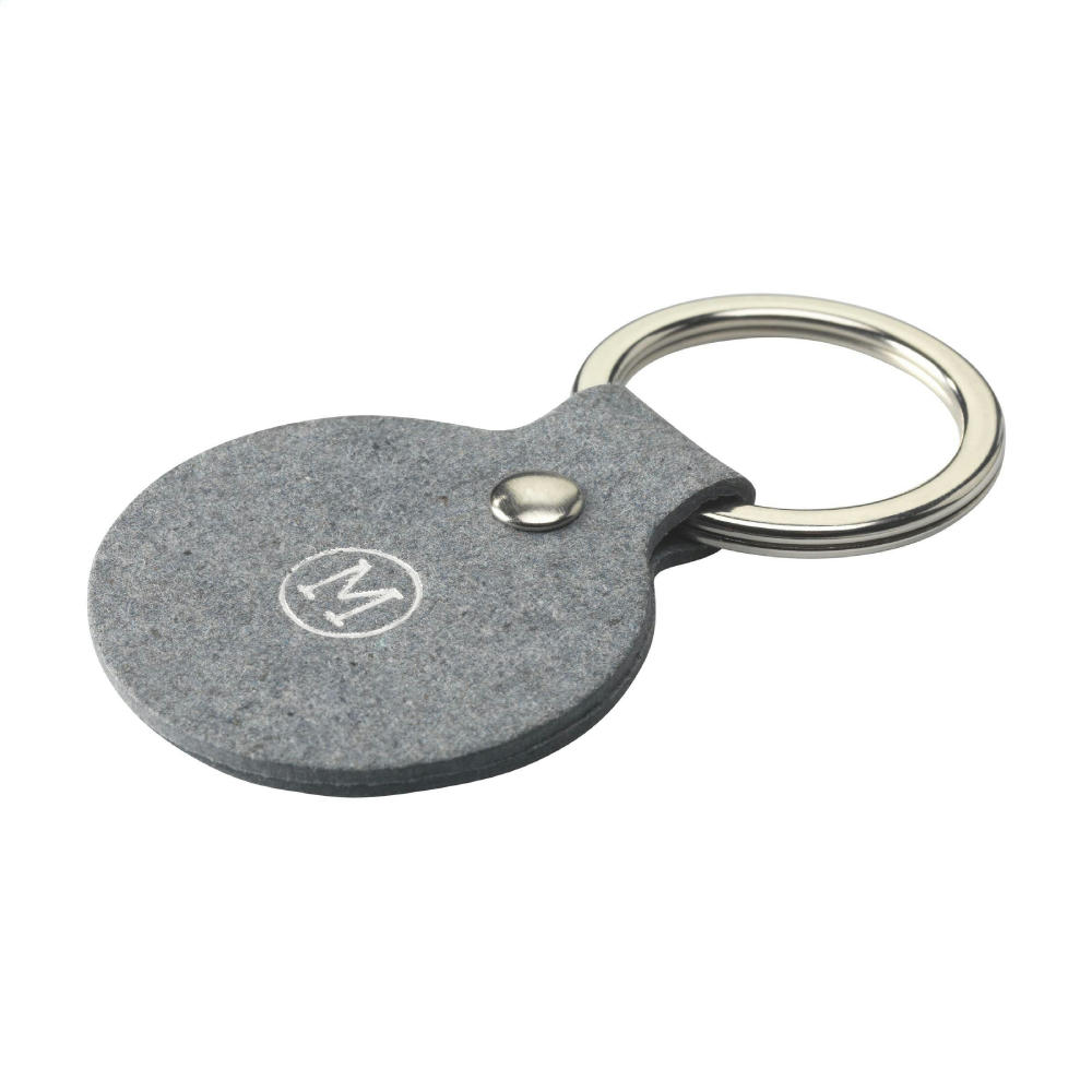 Recycled Denim Textile Keyring Round Schlüsselanhänger Werbeartikel