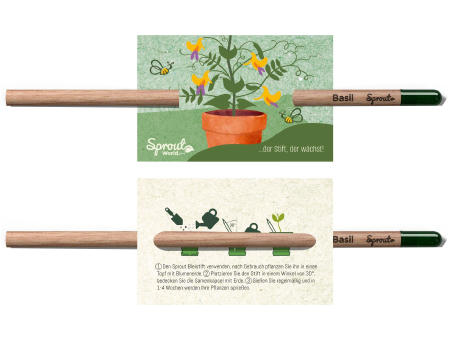 Product image SPROUT - Farbstift mit kleinem Standard Ansteckkärtchen Werbeartikel