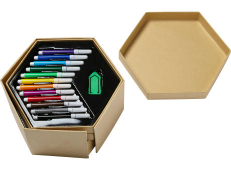 Kinderfarbbox aus Karton Kenji Werbeartikel