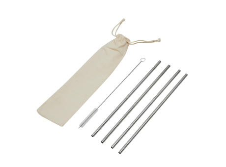 Product image Edelstahl-Strohhalm-Set DRINK FRIENDLY Werbeartikel