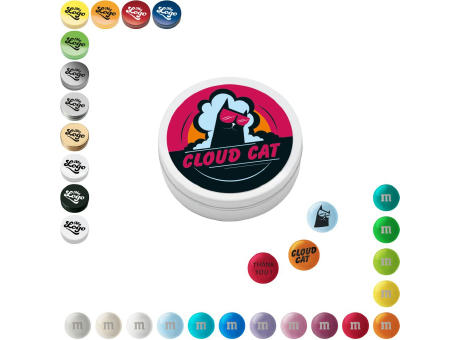 Product image Personalisierte M&M'S® Schokolinsen in Metallbox, 20 g Werbeartikel