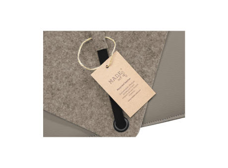 Recycled Felt & Apple Leather Laptop Sleeve 15/16" Werbeartikel
