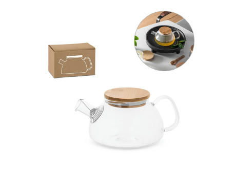 SNEAD. Glasteekanne mit Bambusdeckel 750 ml Werbeartikel