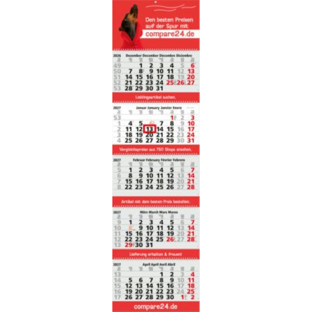 Product image 5-Monatskalender Grande Wire-O 5 Bestseller (Mehrblock) Werbeartikel