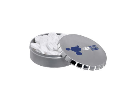 Klick-Klack Dose mit Logo Pfefferminz Werbeartikel