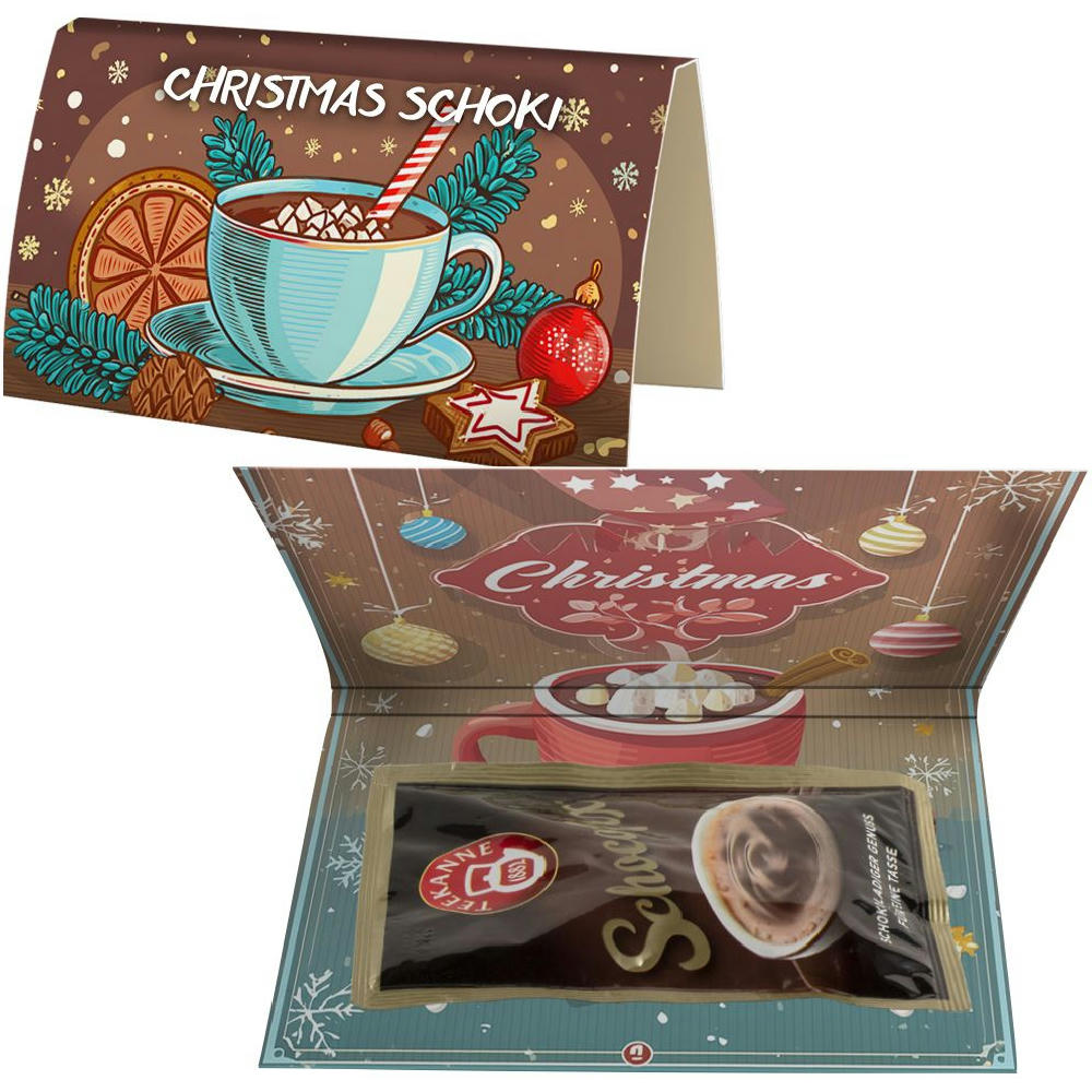 Product image Heiße Schokolade, ca. 25g, Werbekarte A5 gefaltet Werbeartikel