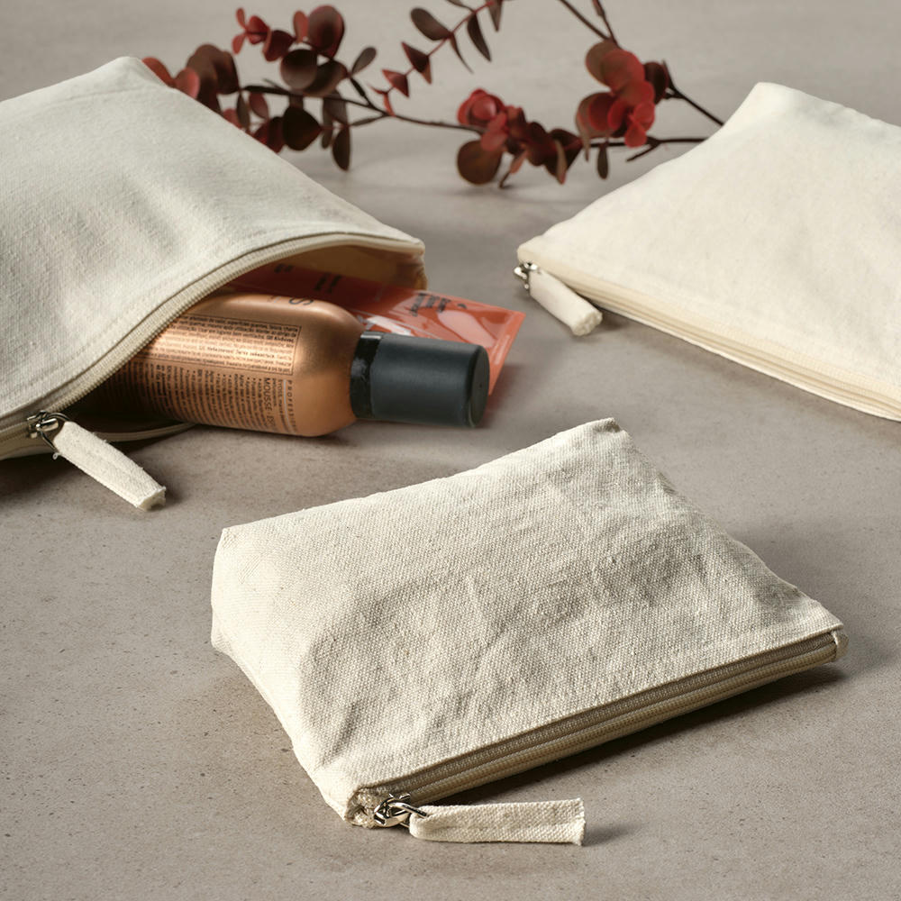 Product image Cairo M 2,1L Kulturtasche, 320gsm recy.Baumwolle mit Reißverschluss Werbeartikel