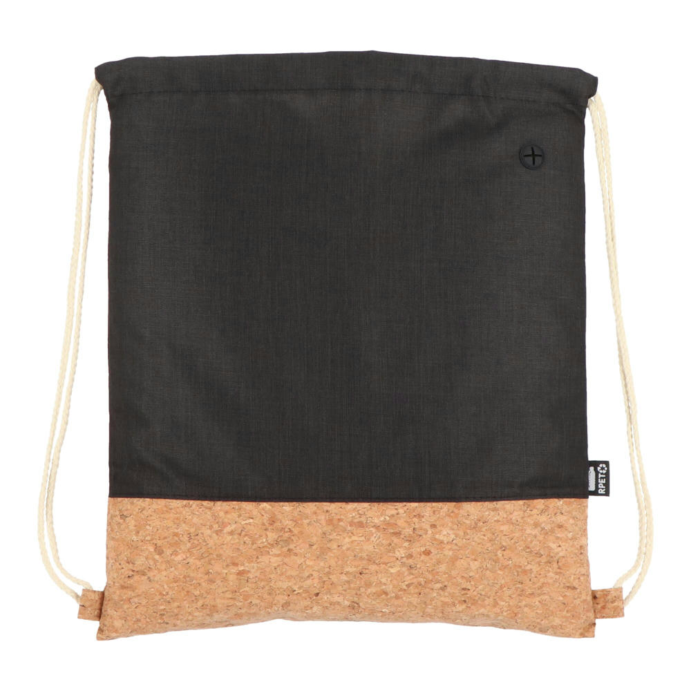 Kordelzugbeutel R-PET &amp; Kork 35 x 40cm Werbeartikel