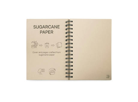 PROUST. A5 Notizbuch mit Ringen, fester Einband, aus Zuckerrohrpapier (80% zuckerrohr) mit unbedruckte Seiten Werbeartikel