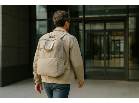 Faltbarer Rucksack 'Cordoba', Polycotton beige bedrucken